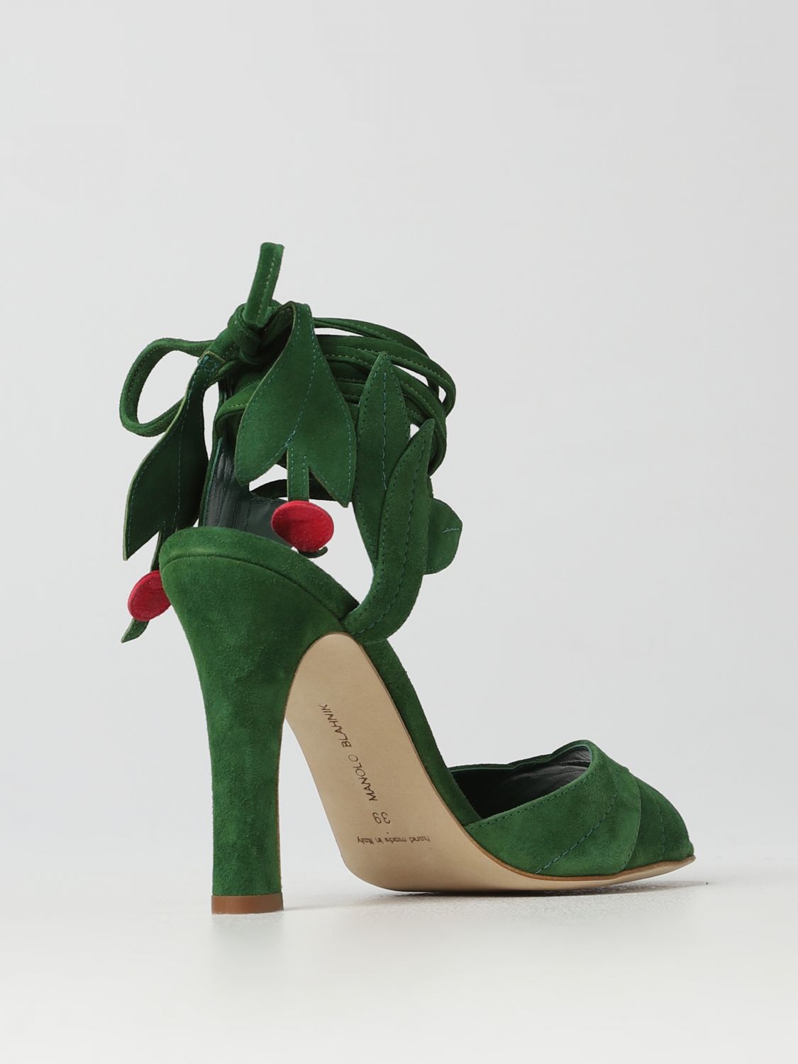 GIÀY MANOLO BLAHNIK Green suede high heel shoes