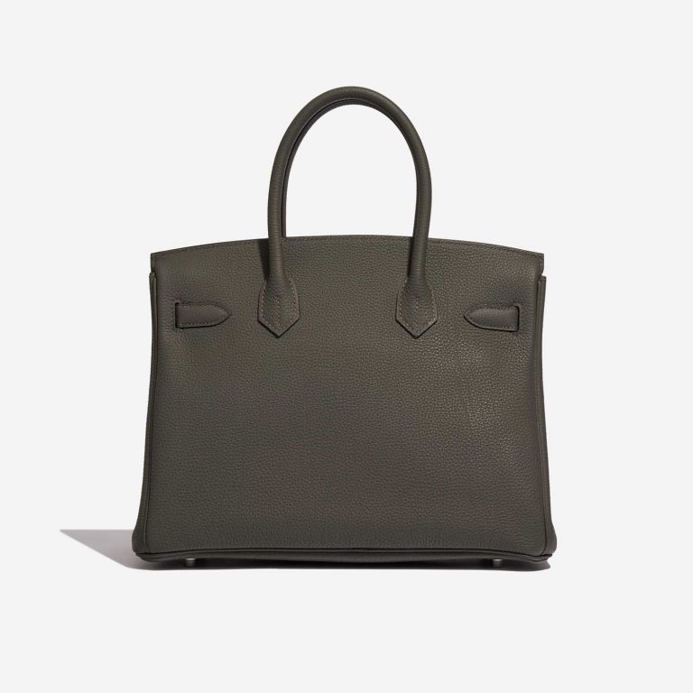 TÚI Hermès Birkin 30 Togo Vert de Gris Silver Buckle khóa trắng
