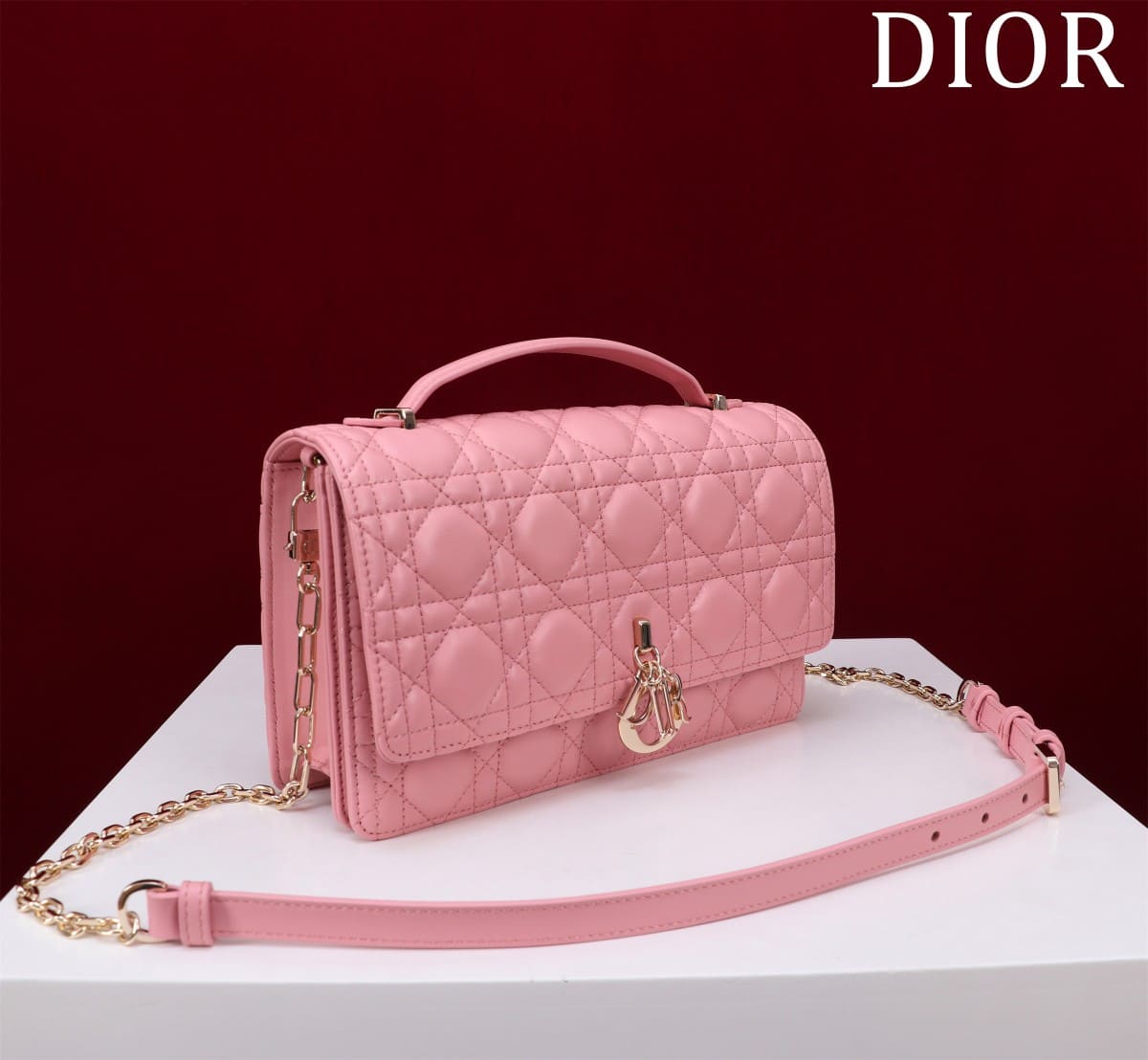TÚI CHRISTIAN DIOR Mini Miss Dior Bag Pink Cannage Lambskin