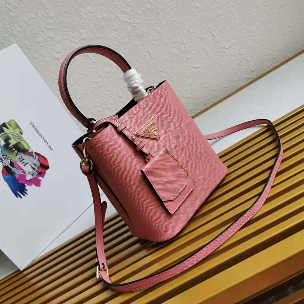 TÚI Prada Saffiano Leather Prada Panier Bag-Pink
