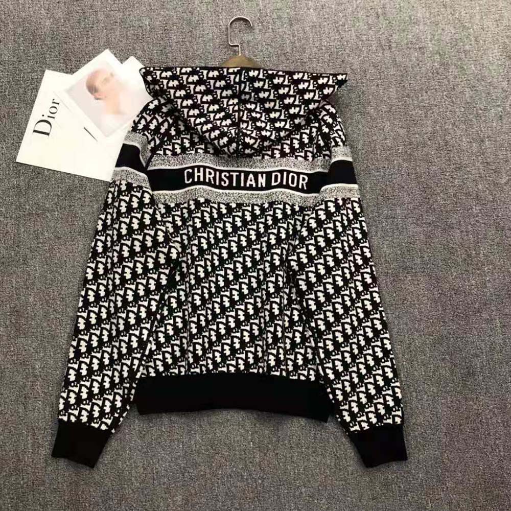 ÁO Dior Reversible Zipped Cardigan Oblique Technical Cashmere SS2022
