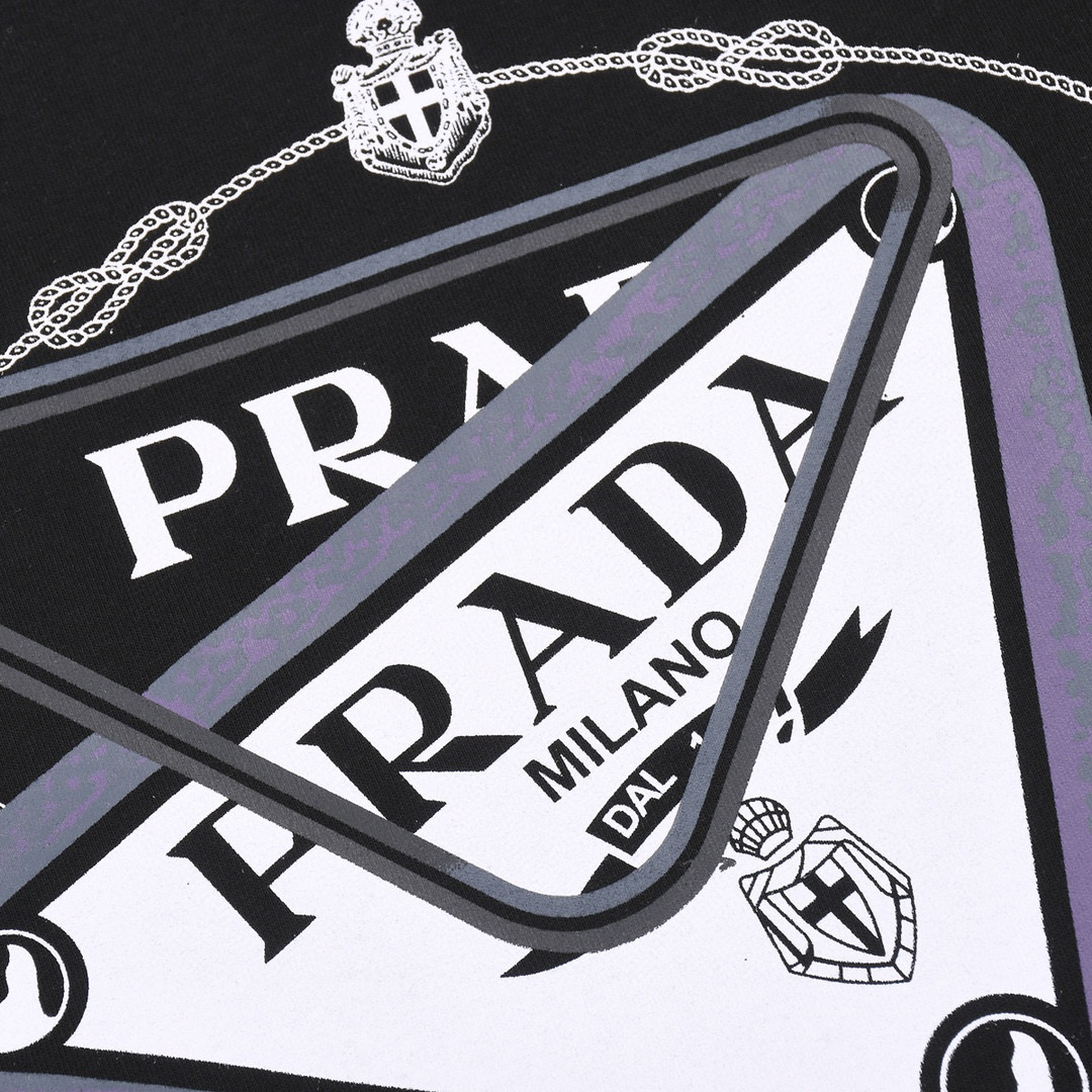 ÁO PRADA print cotton jersey T-shirt