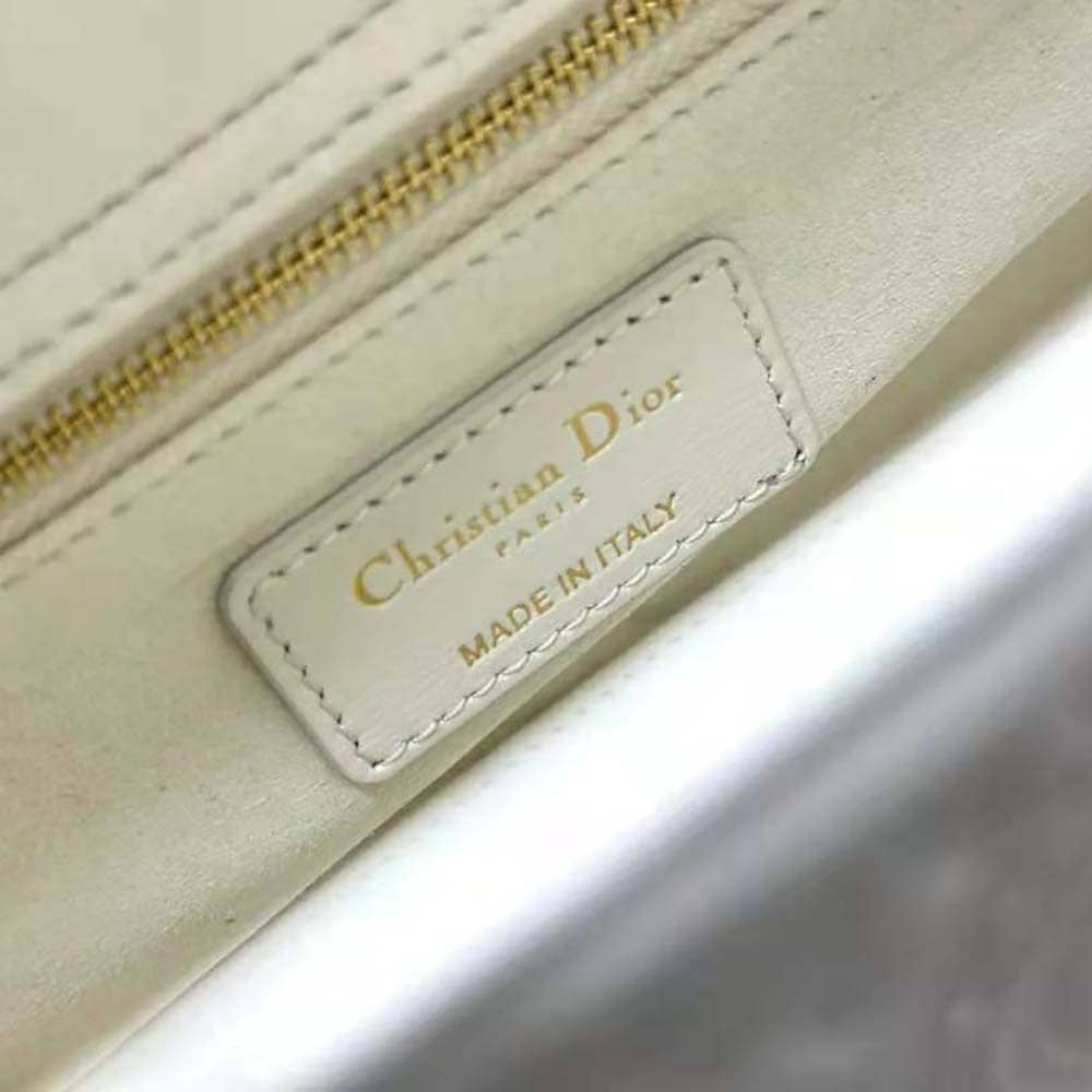 TÚI Dior Women Small Lady Dior my Abcdior Bag Latte Quilted-Effect Lambskin with Ornamental Motif