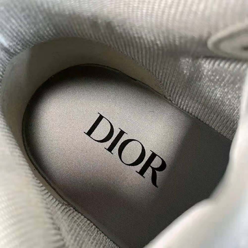 GIÀY DIOR B57 Mid-Top Sneaker Gray and White Smooth Calfskin
