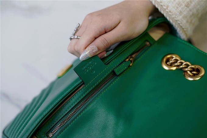 TÚI Gucci Marmont small matelasse shoulder bag green Top Quality