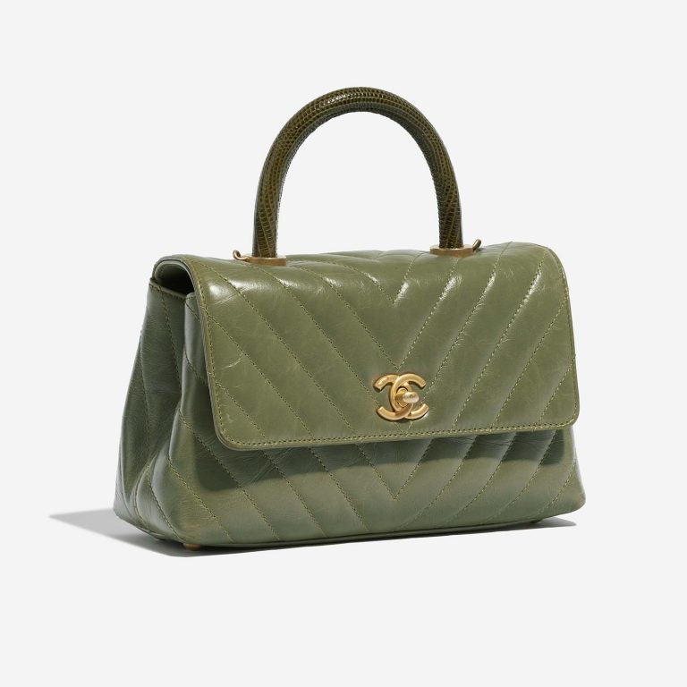 TÚI Chanel Handle Small Lamb Green