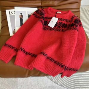 ÁO Celine Women Boxy Sweater in Brushed Wool