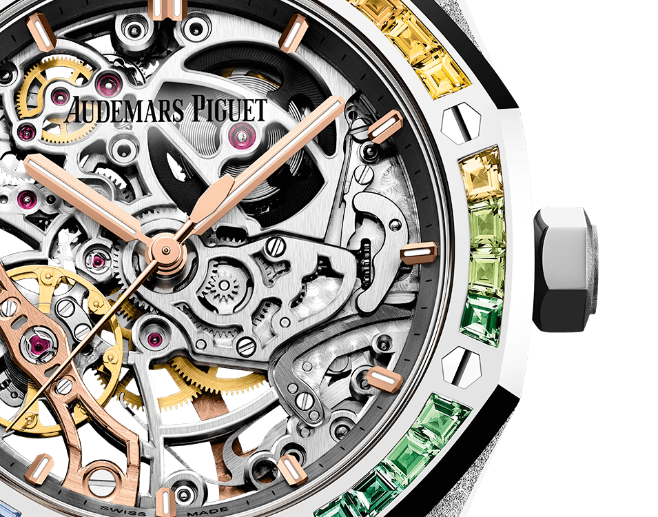 Đồng hồ Audemars Piguet Royal Oak Double Balance Openworked White Gold Frosted mặt số vàng trắng