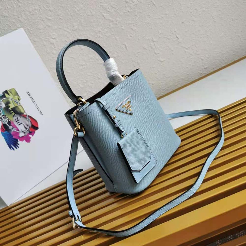 TÚI Prada Saffiano Leather Prada Panier Bag-Blue