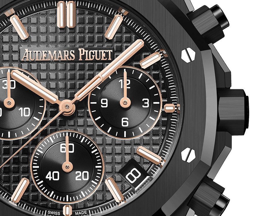 Đồng hồ Ademars Piguet Royal Oak Selfwinding Chronograph Black Ceramic mặt số màu đen