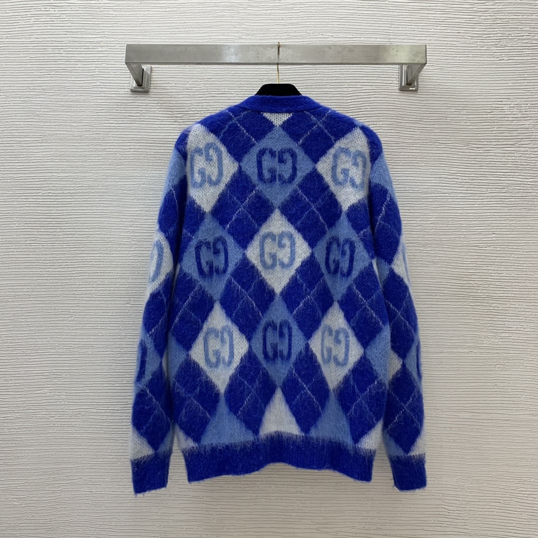 ÁO GUCCI GG Blue V Logo Sweater Unisex