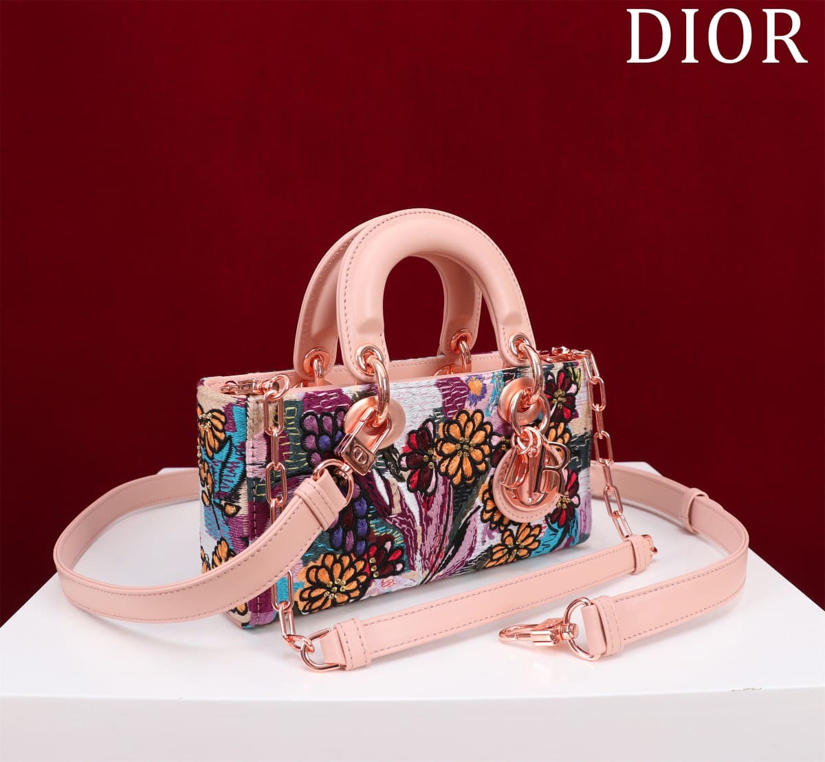 TÚI CHRISTIAN DIOR Lady-Joy embroidery flower colorful