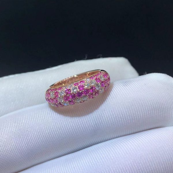 Nhẫn Cartier Etincelle kim cương vđá sapphire vàng hồng 18K