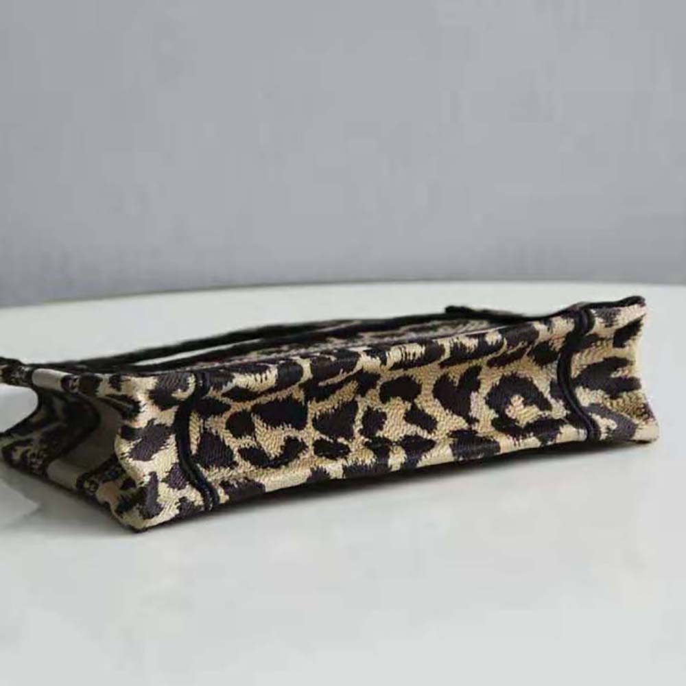 TÚI Dior Women Mini Dior Book Tote Beige Multicolor Mizza Embroidery