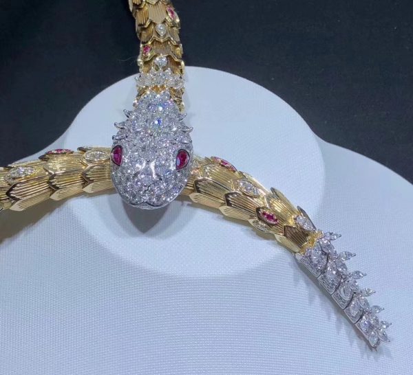 Vòng cổ BVLGARI Serpenti Diamond Ruby Vàng Vàng 18K