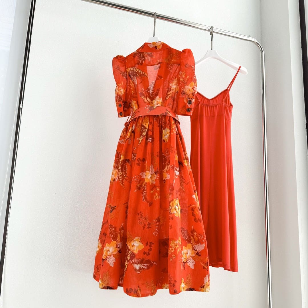 VÁY ZIMMERMANN LONG DRESS WITH FLOWER RED High Classy