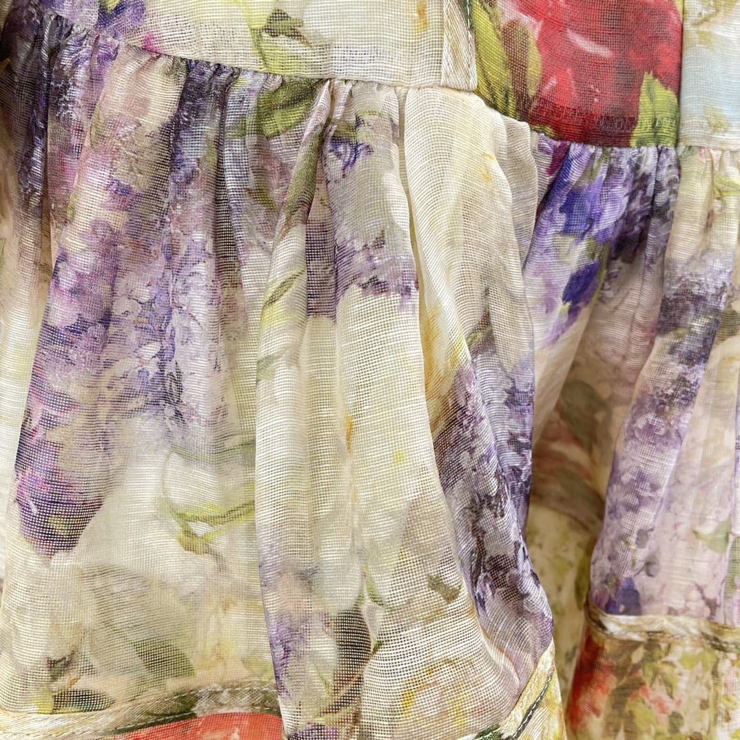 VÁY ZIMMERMANN Multi Color Floral Pirnt Vintage Mini Dress High Classy