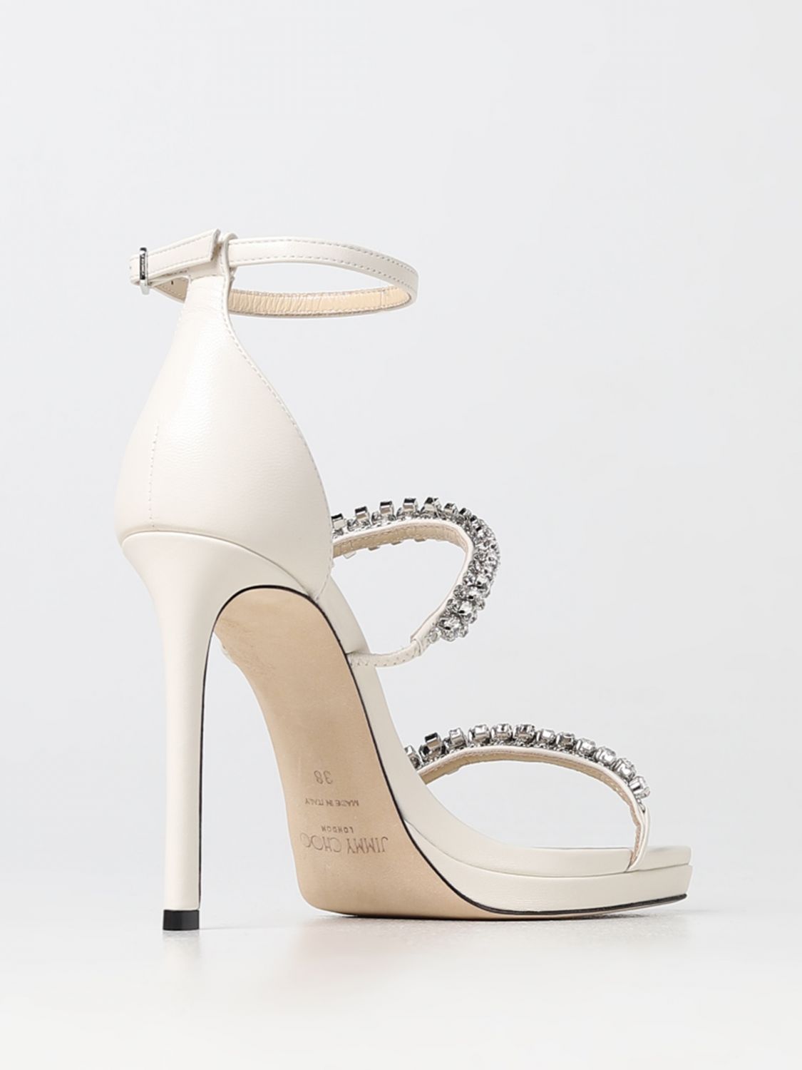 GIÀY JIMMY CHOO White heeled sandals shoes