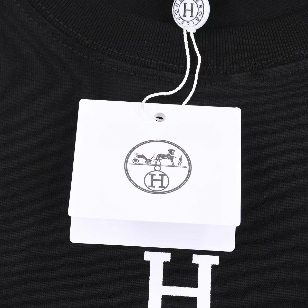 ÁO HERMES PARIS print cotton jersey T-shirt