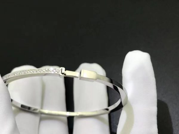 Vòng tay Tiffany & Co T Diamond kim cương vàng trắng 18K