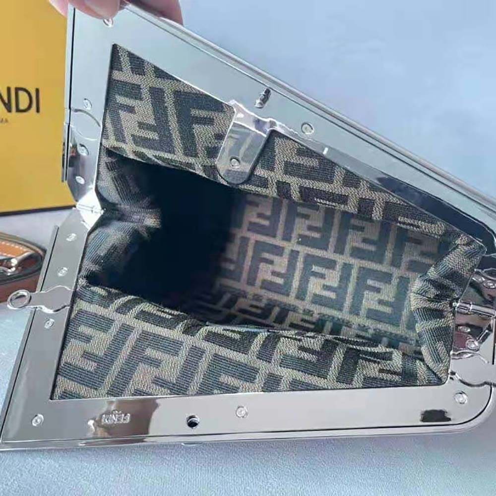 TÚI Fendi Women First Midi Brown Patent Leather Bag