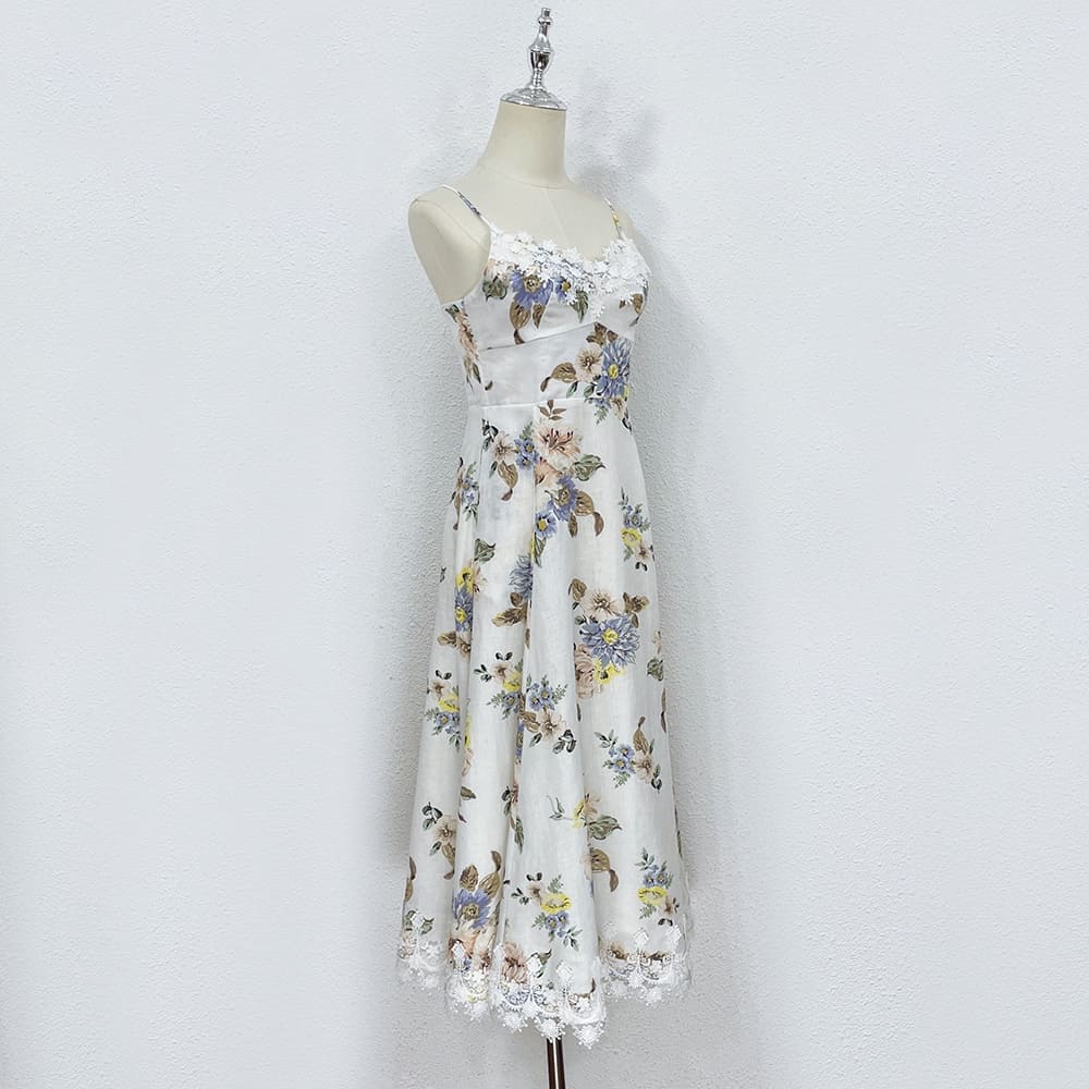 VÁY ZIMMERMANN Vintage Flower Short Sleeve Long Dress High Classy