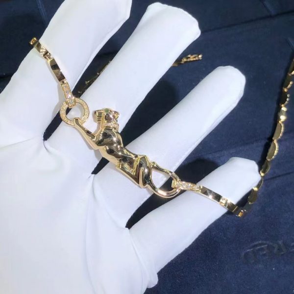 Vòng cổ Cartier Panthere de Cartier Diamond Tsavorite vàng hồng 18K