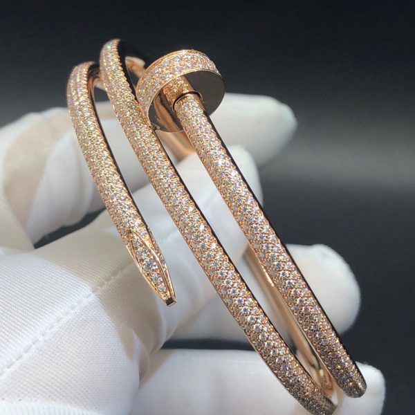 Vòng tay Cartier Juste Un Clou 2 kim cương vàng hồng 18K