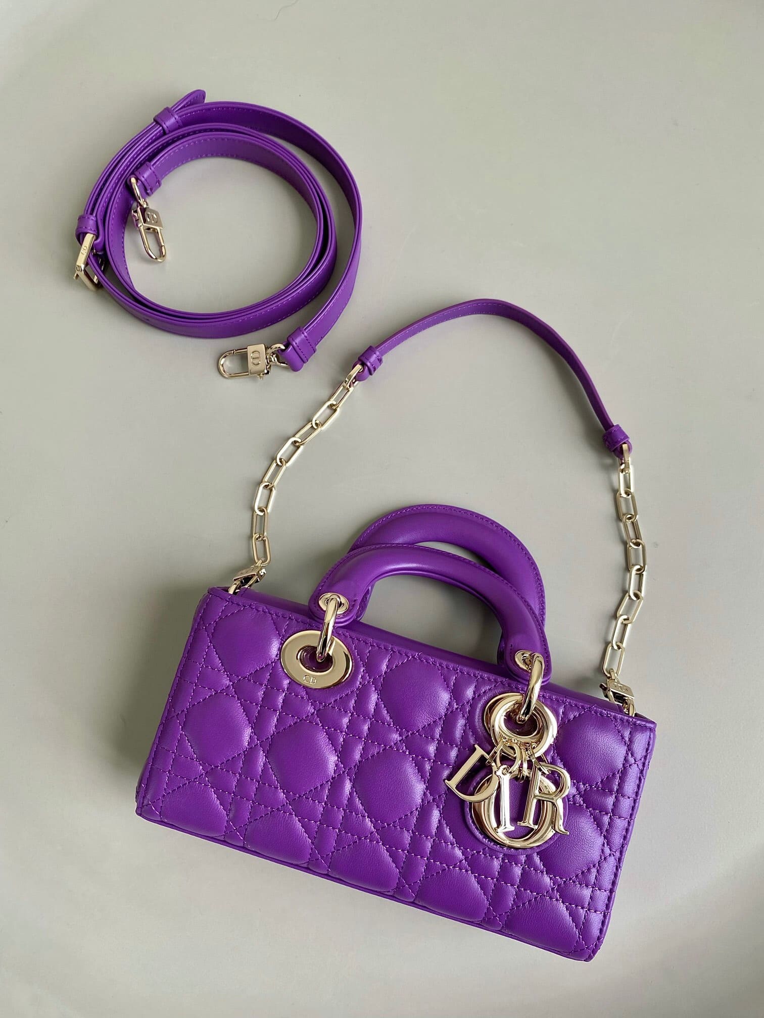 TÚI CHRISTIAN DIOR Lady D-Joy Bag Bright Purple Cannage Lambskin