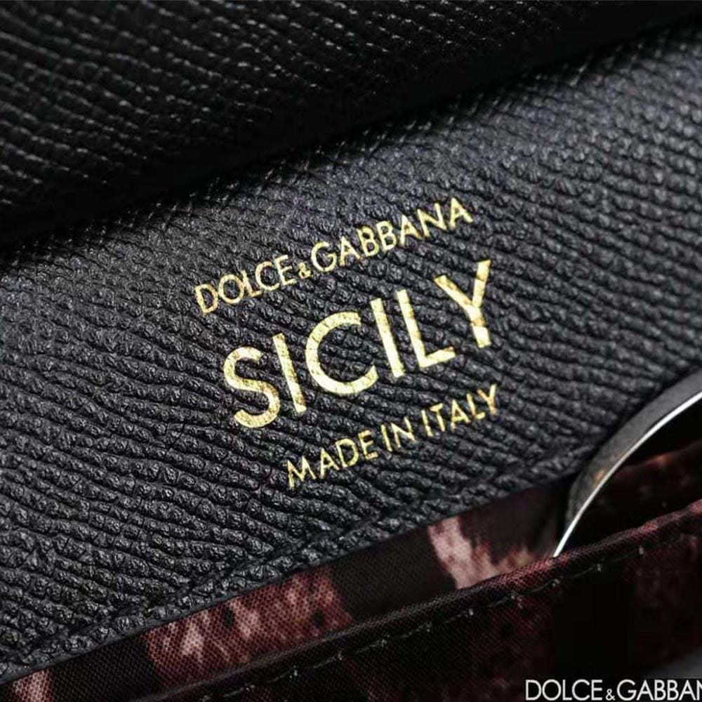 TÚI Dolce Gabbana D&G Women Small Calfskin Sicily Bag with Rhinestones