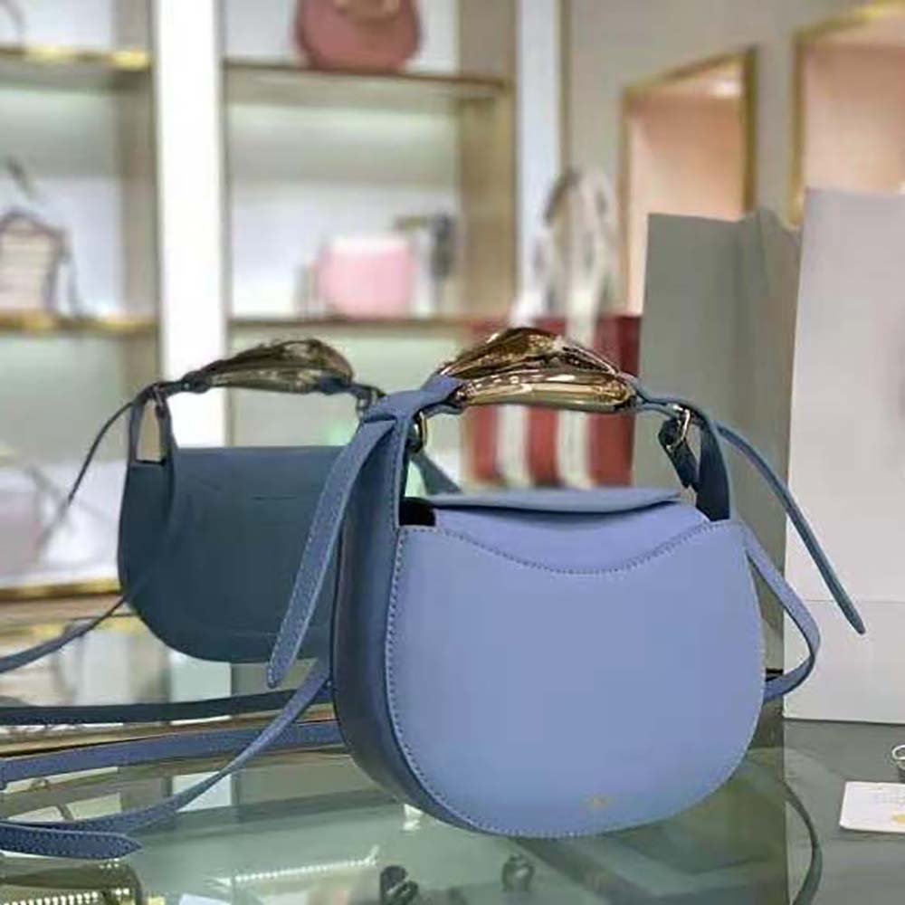 TÚI Chloe Kiss Small Purse in Small Grain Calfskin-Blue