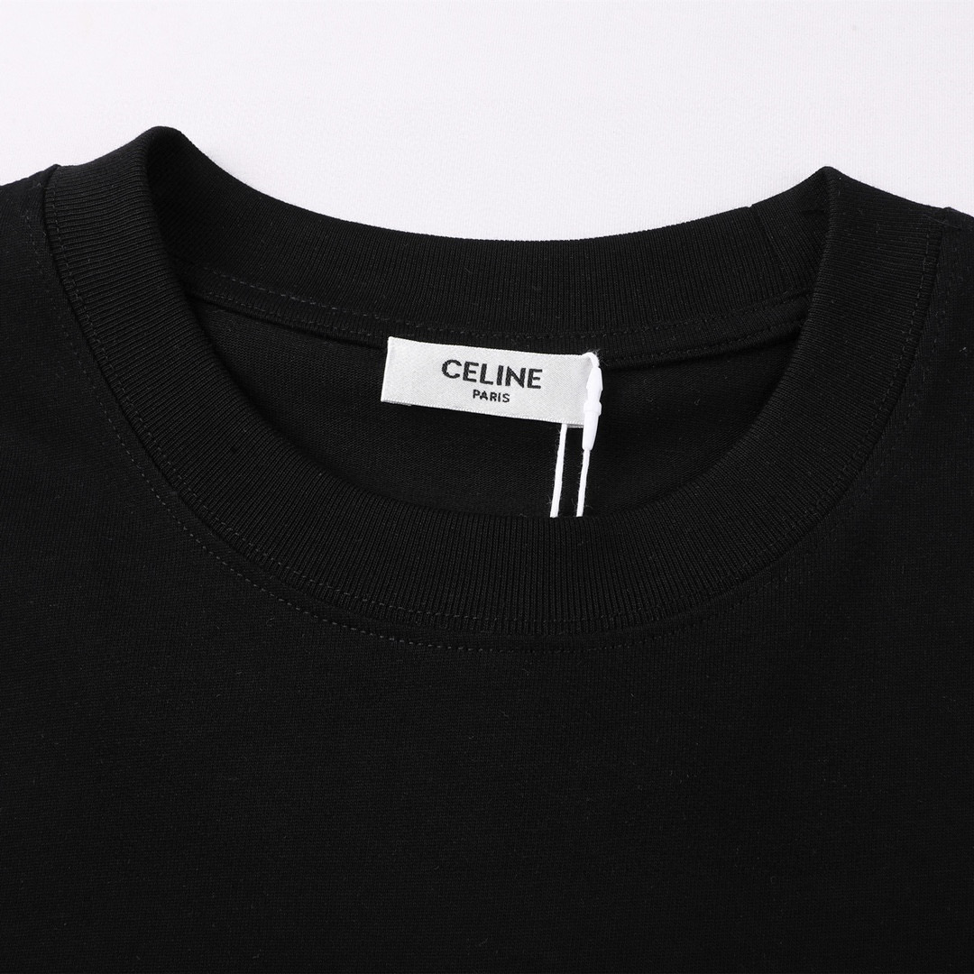 ÁO CELINE PARIS print cotton jersey T-shirt
