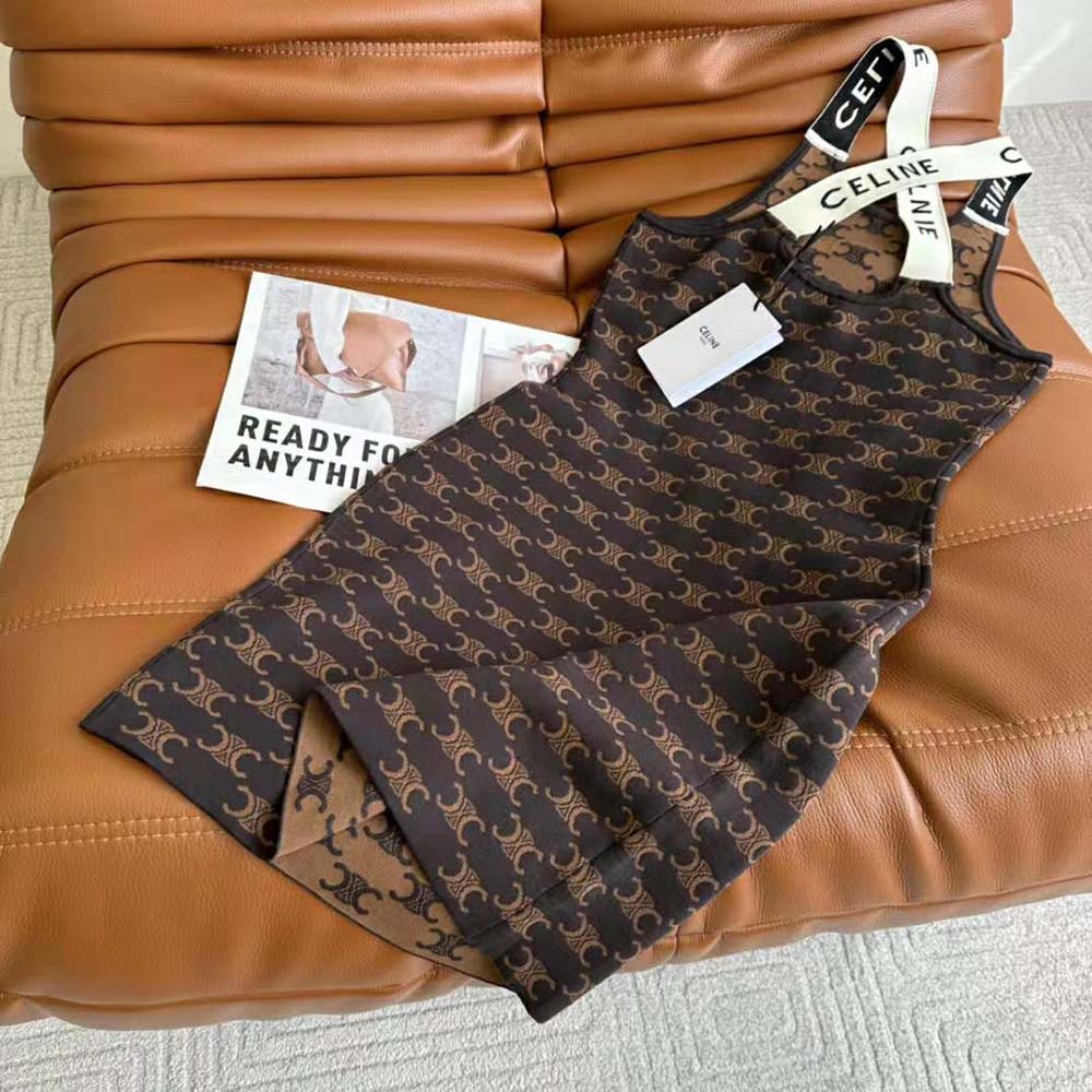 VÁY Celine Women Dress in Monogram Silk Cotton