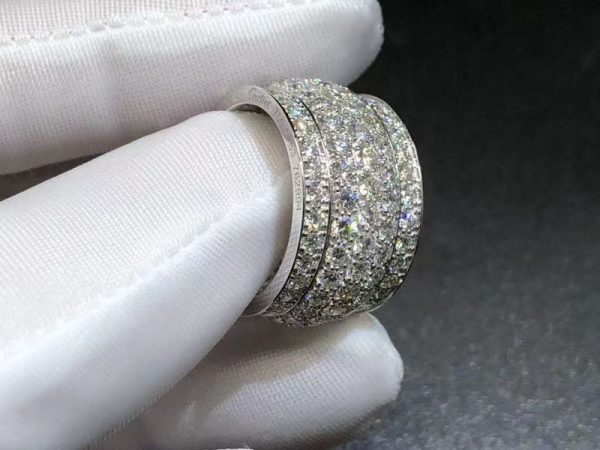 Nhẫn Cartier Nigeria full kim cương vàng trắng 18K