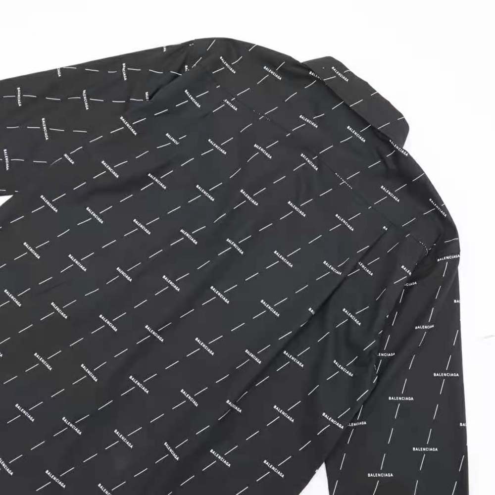ÁO Balenciaga Large Fit Shirt in Black and White Licence Printed Poplin