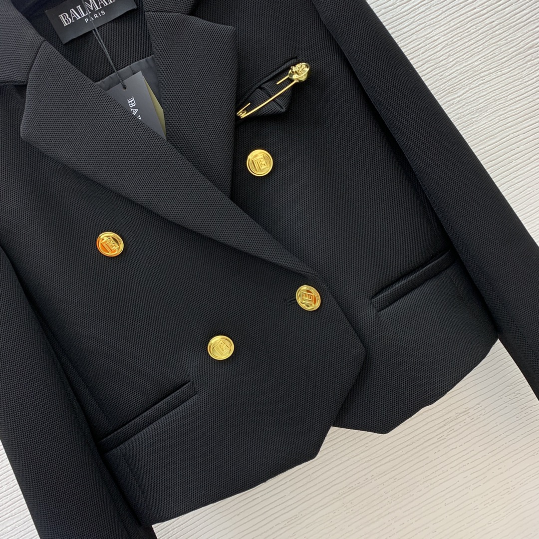ÁO BALMAIN PIN BLACK Jacket Top AAA