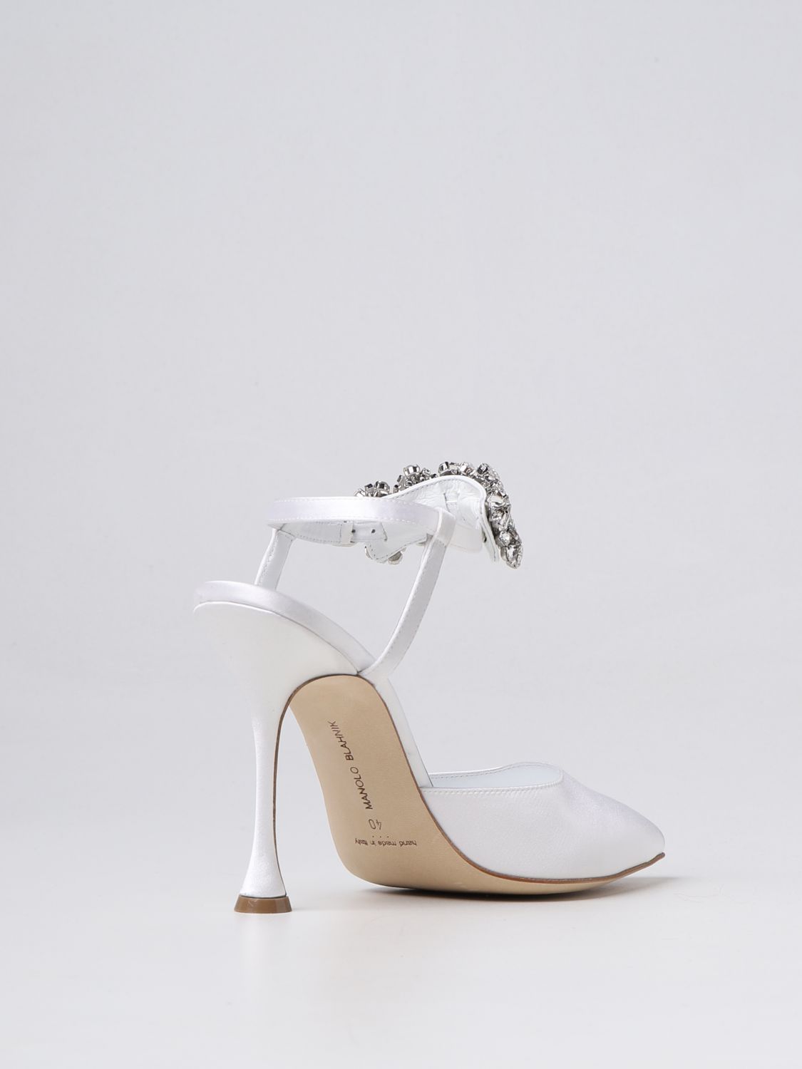 GIÀY MANOLO BLAHNIK White satin high heel shoes