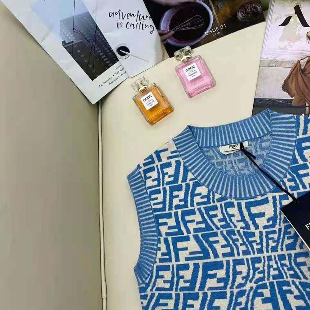 VÁY Fendi Women Dress Light Blue Viscose Dress