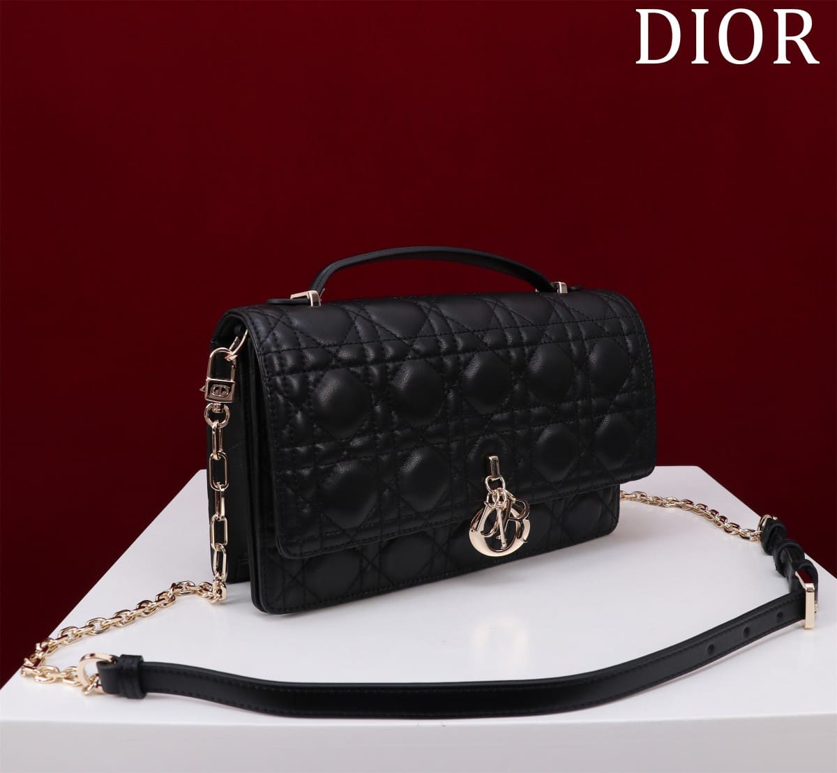 TÚI CHRISTIAN DIOR Mini Miss Dior Bag Black Cannage Lambskin