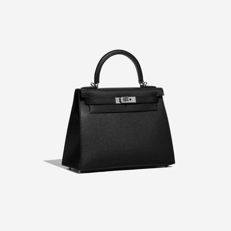 TÚI Hermès Kelly 28 Epsom Black Silver Buckle khóa trắng Epsom