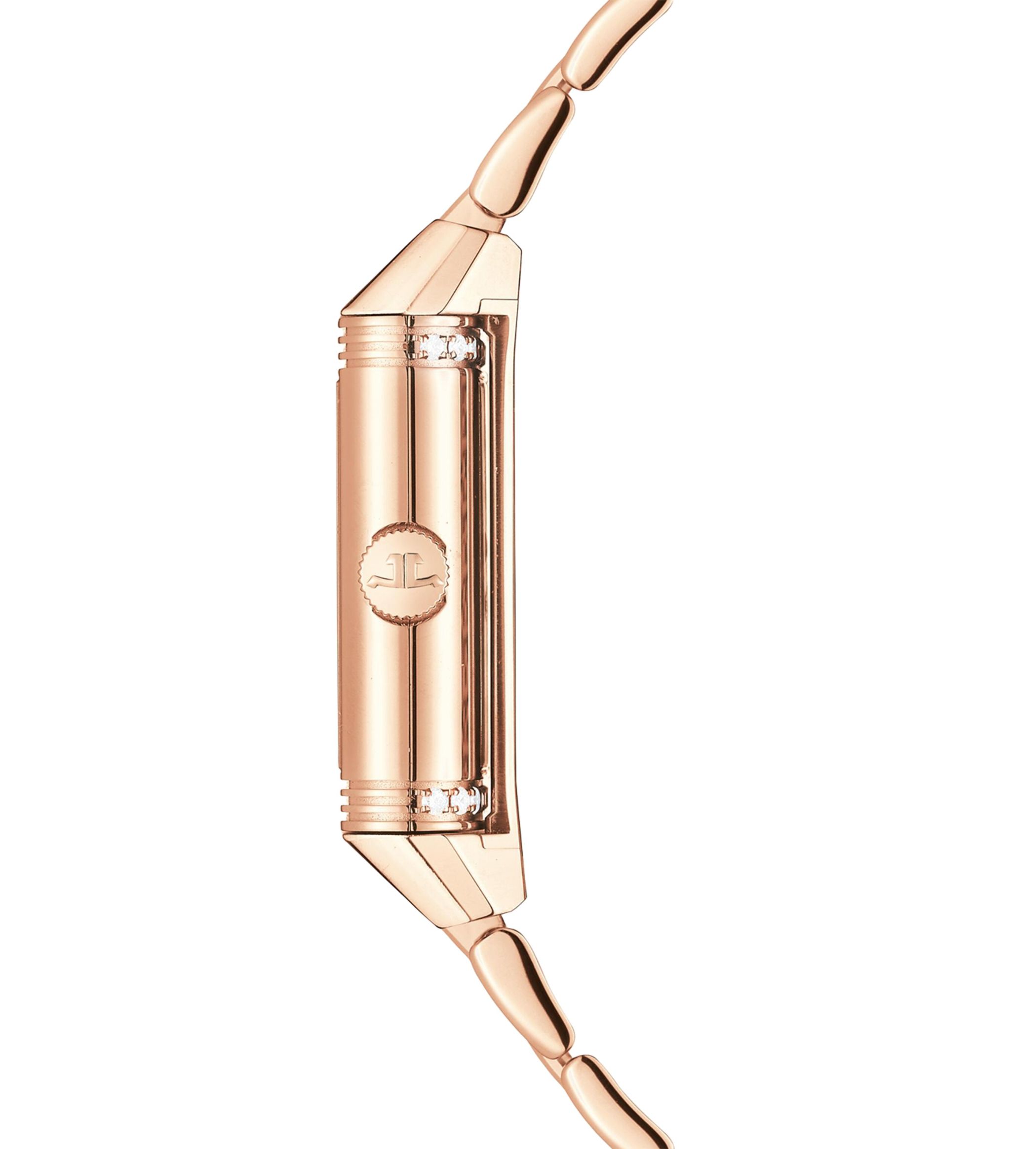 Đồng hồ JAEGER-LECOULTRE Rose Gold and Diamond Reverso Classic Duetto 21mm mặt số màu trắng
