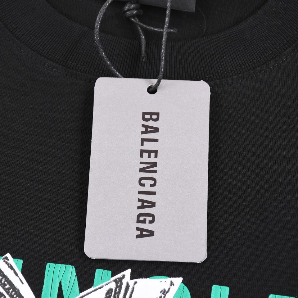 ÁO BALENCIAGA print cotton jersey T-shirt