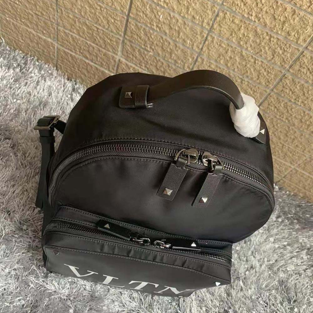 BALO VALENTINO Nylon Vltn Backpack with Leather Front Pocket