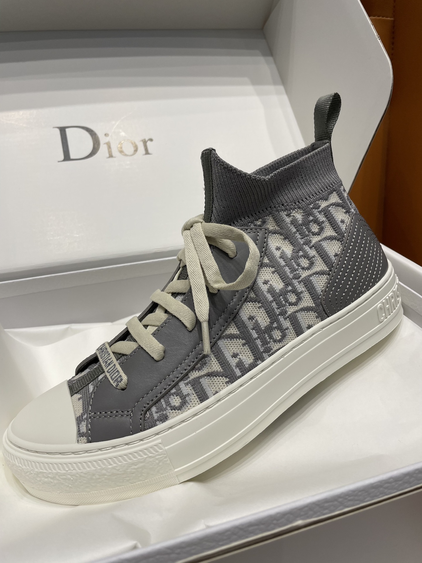 GIÀY Christian Dior Walk'N 23 Oblique High Top Grey