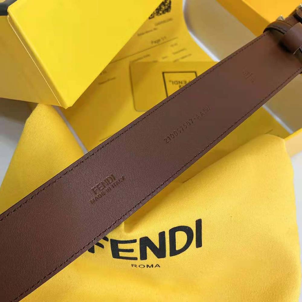 DÂY LƯNG Fendi Belt with Loop and FF Stud Buckle-Black
