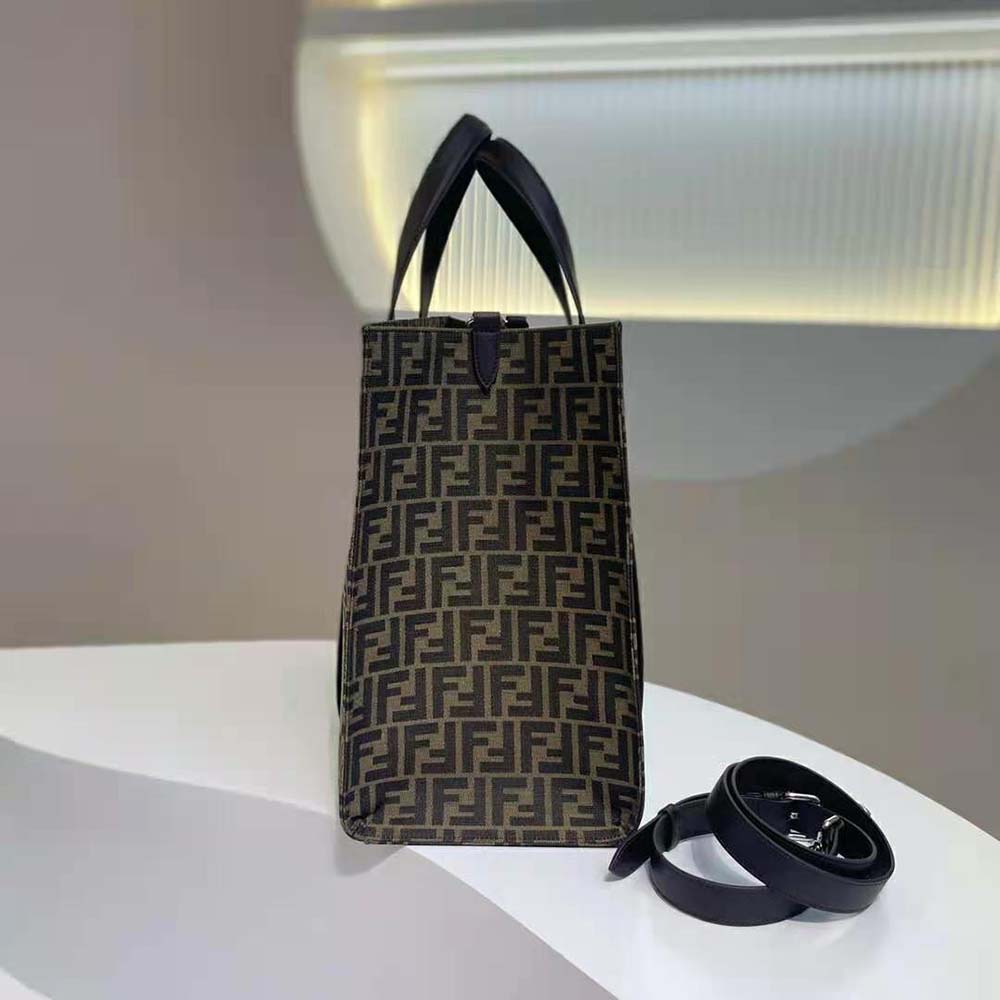 TÚI Fendi Shopper FF Jacquard Fabric Bag