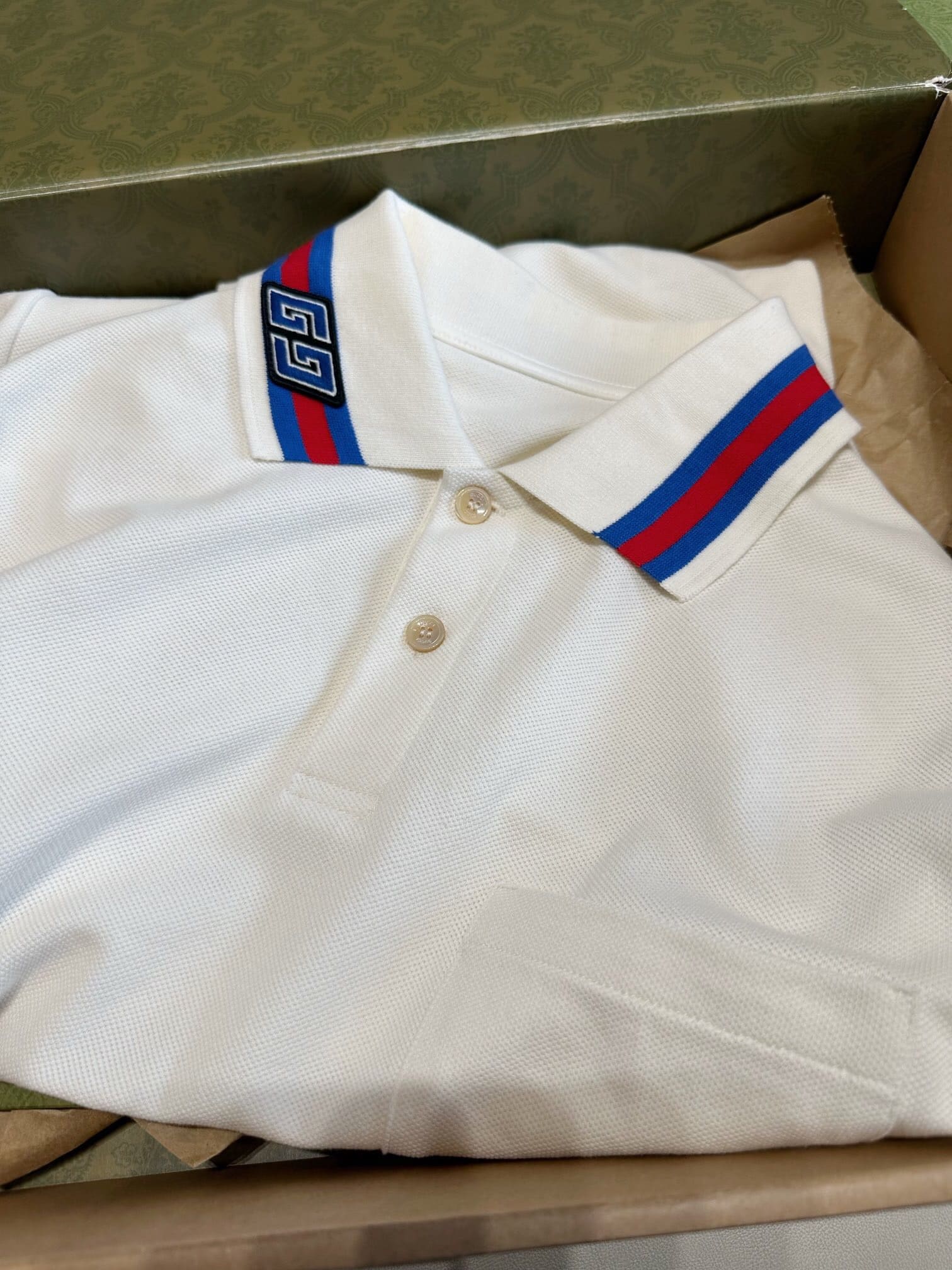 ÁO GUCCI GG POLO SHIRT MÀU TRẮNG UNISEX
