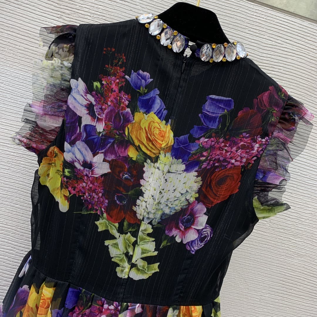 VÁY DOLCE & GABBANA Flower Party Long Dress High Classy