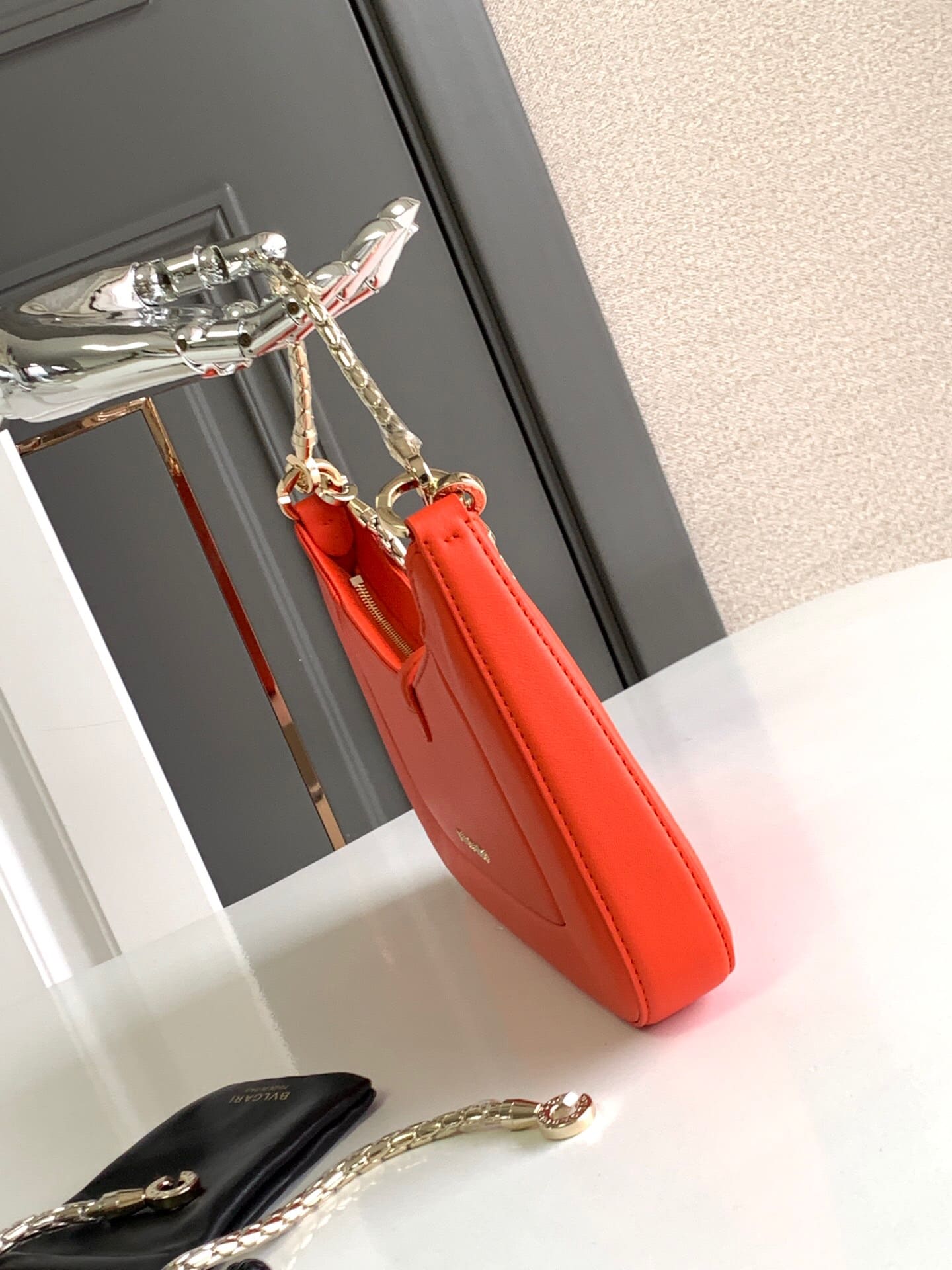 TÚI BVLGARI SERPENTI CALFSKIN ORANGE