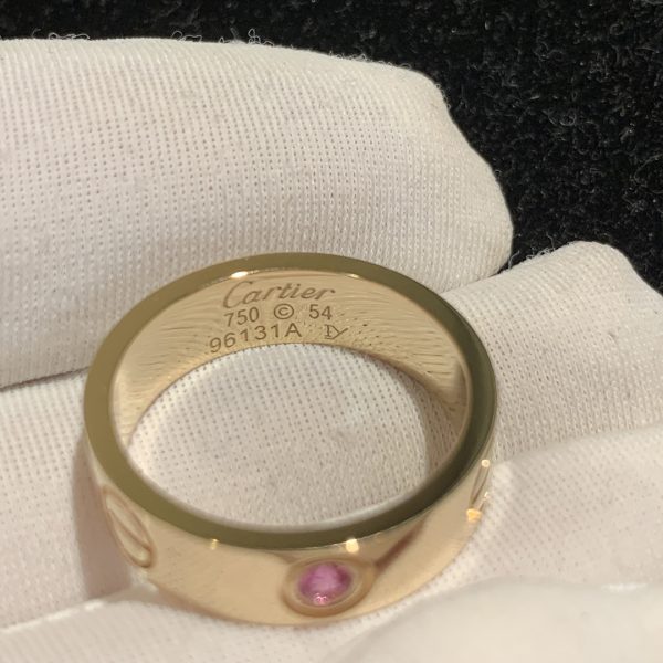 Nhẫn Cartier Love đính đá nhiều màu vàng hồng 18K
